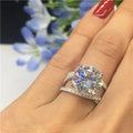 Luxury Moissanite Silver Engagement Ring