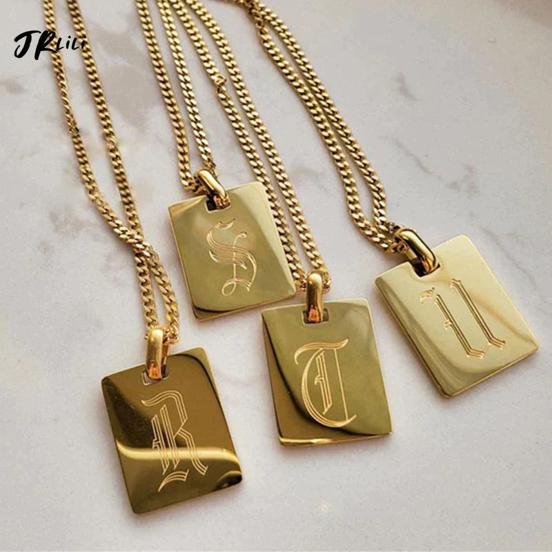 Initial Letter Pendant Necklace