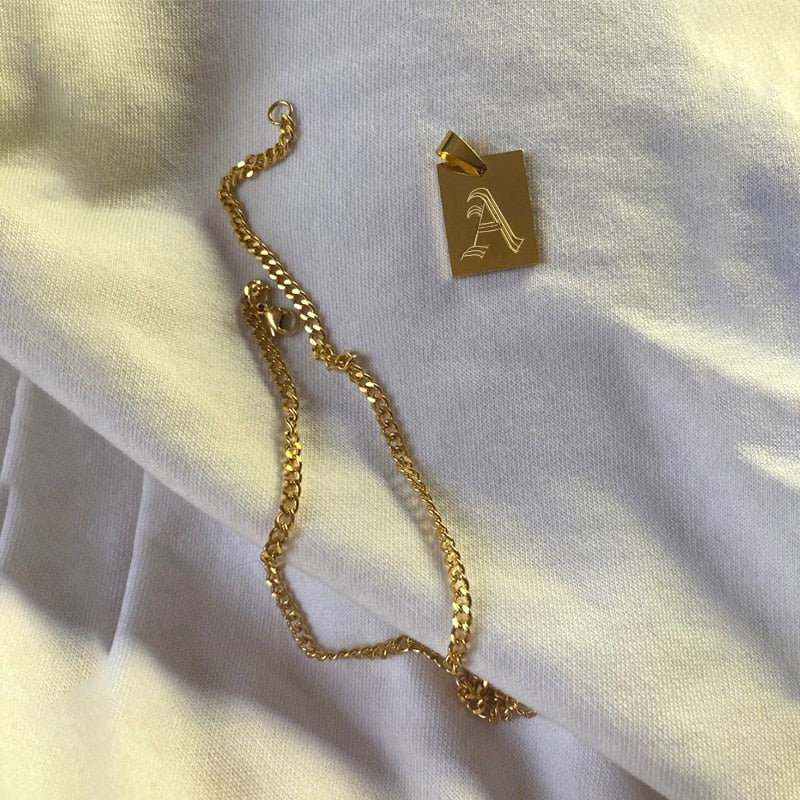 Initial Letter Pendant Necklace