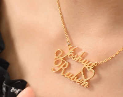 Side Heart Name Necklace