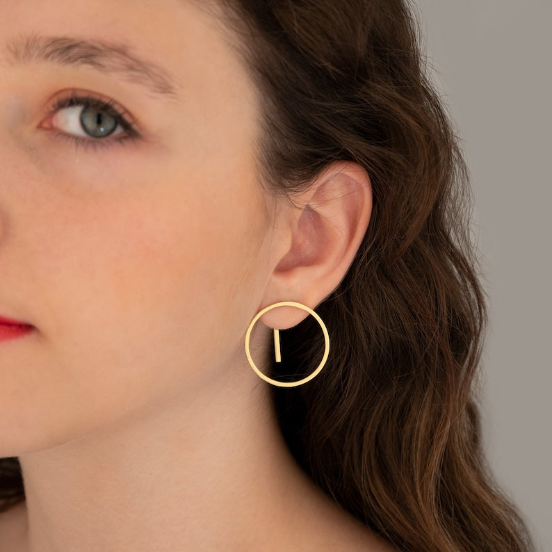 Ear Jacket Round Earrings